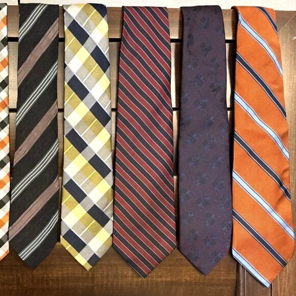 Lot Of 9 Luxury Silk Ties, Scott Allan, Saks Fifth Ave, Wolfmark, Vitorofolo - Picture 2 of 7